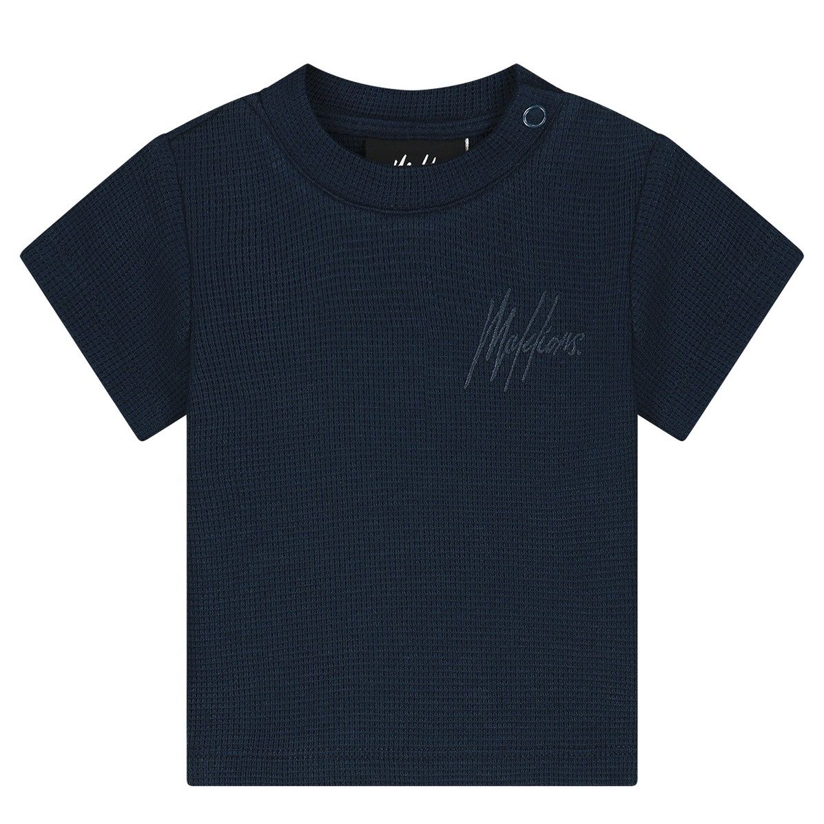 Malelions Baby Waffle Signature T-Shirt navy