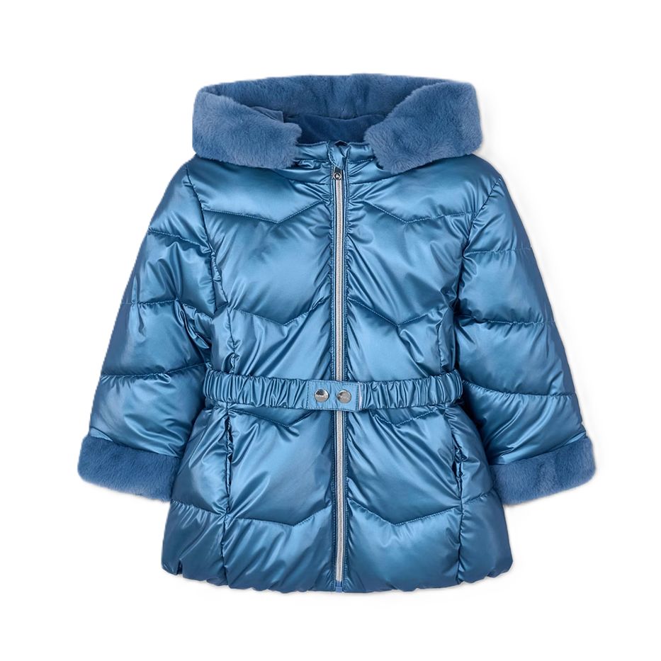 Mayoral Girls belted metallic coat