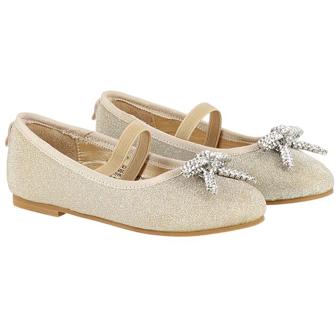 Angels face Sofia Diamante Bow Pumps Gold