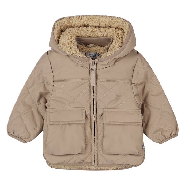 Dirkje jongens winterjas zachtbruin capuchon waterafstotend