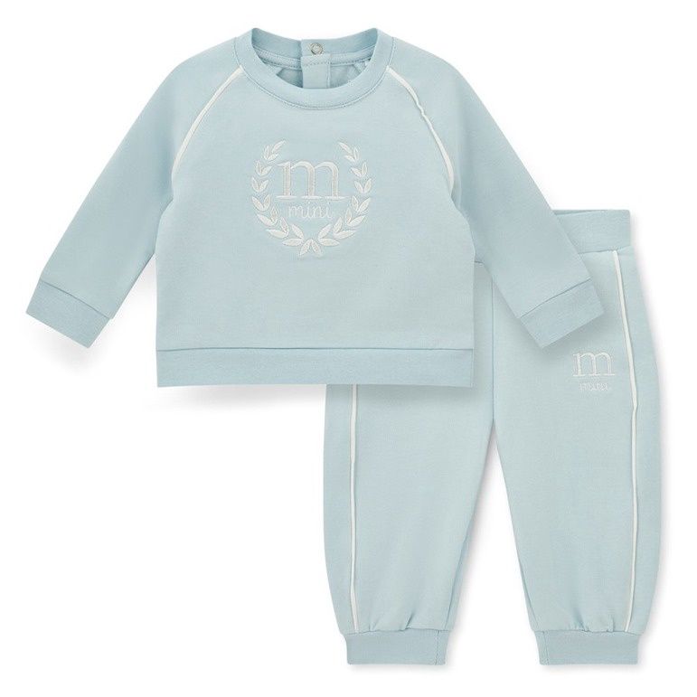 Mitch &amp; Son Mini Boys Blue Crewneck Tracksuit with Crest