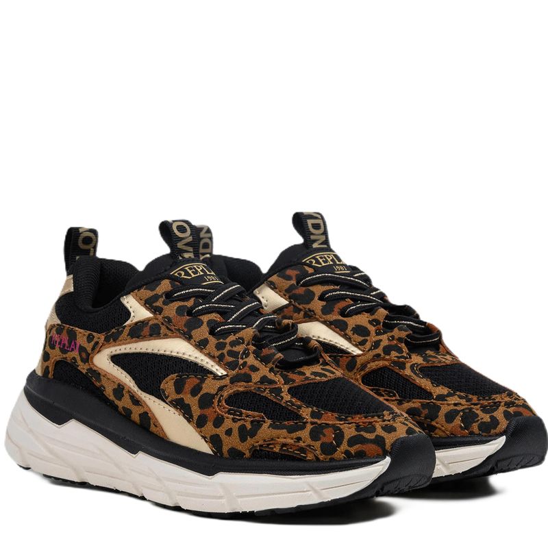 Replay Christal JR girl 7 chunky sneakers met panterprint
