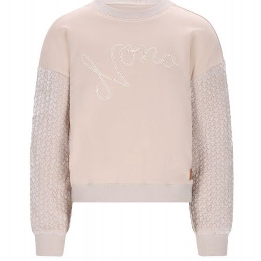 NONO Konono Sweater with velvet contrast sleeves