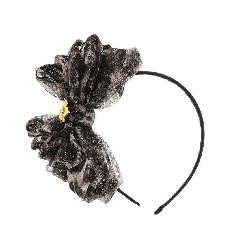 Angel's Face Meisjes Haarband Gladys Bow Zwart Leopard