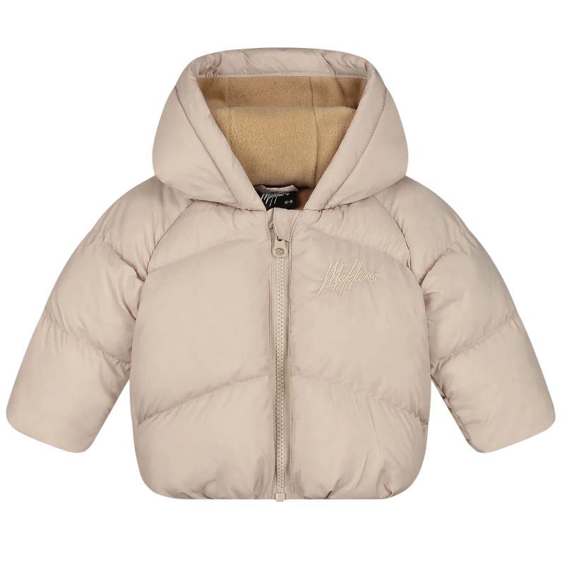 Malelions Baby Signature Puffer Jacket Beige
