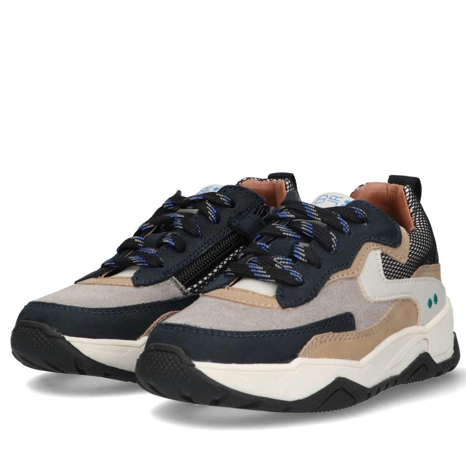 BunniesJr  Cole Chunky chunky leren sneakers beige/blauw