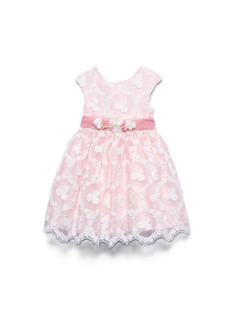 Abel &amp; Lula Geborduurde Bloemenjurk Roze Meisjes