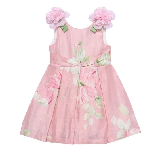 Abel &amp; Lula printed linen dress roze meisjes