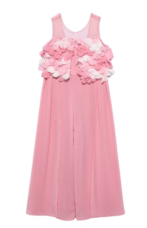 Abel &amp; Lula Long floral gauze jumpsuit roze meisjes