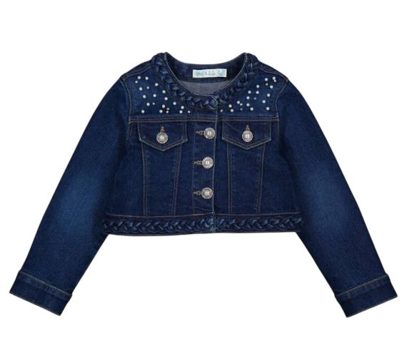 Abel &amp; Lula denim Jacket with pearls meisjes