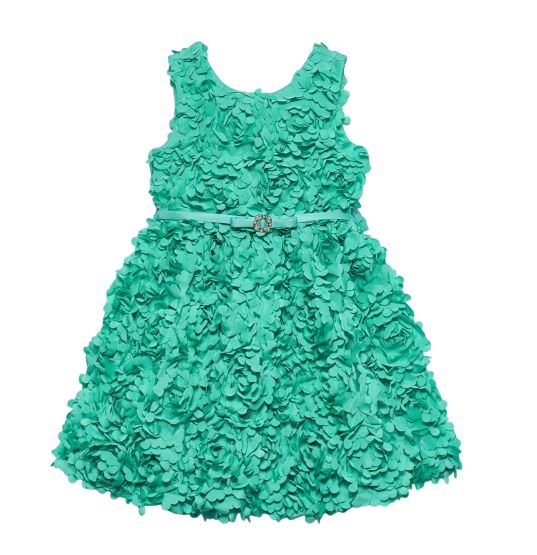 Abel &amp; Lula 3D floral puffed dress groen meisjes
