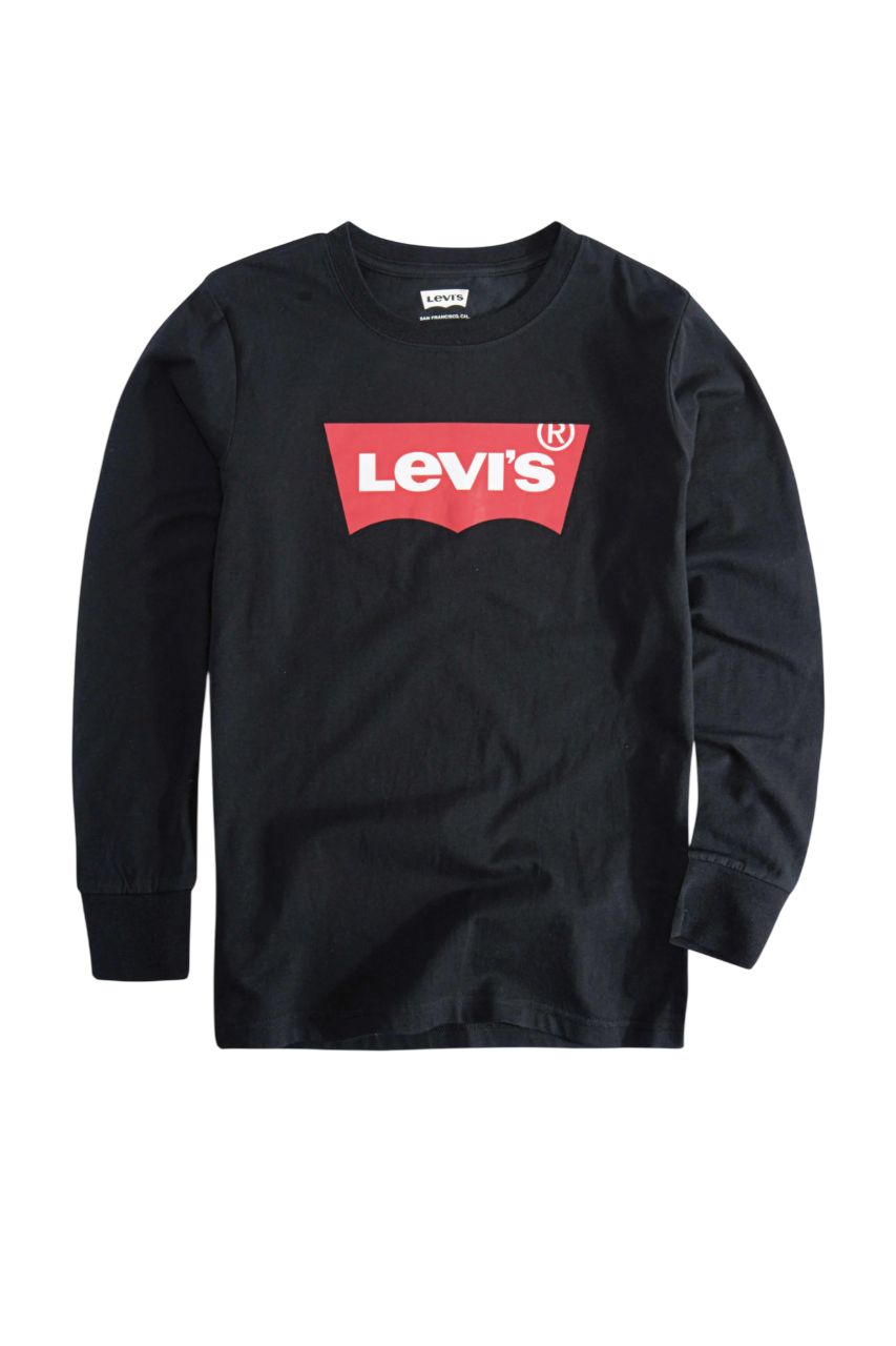 Levi's Kids  longsleeve Batwing met logo zwart