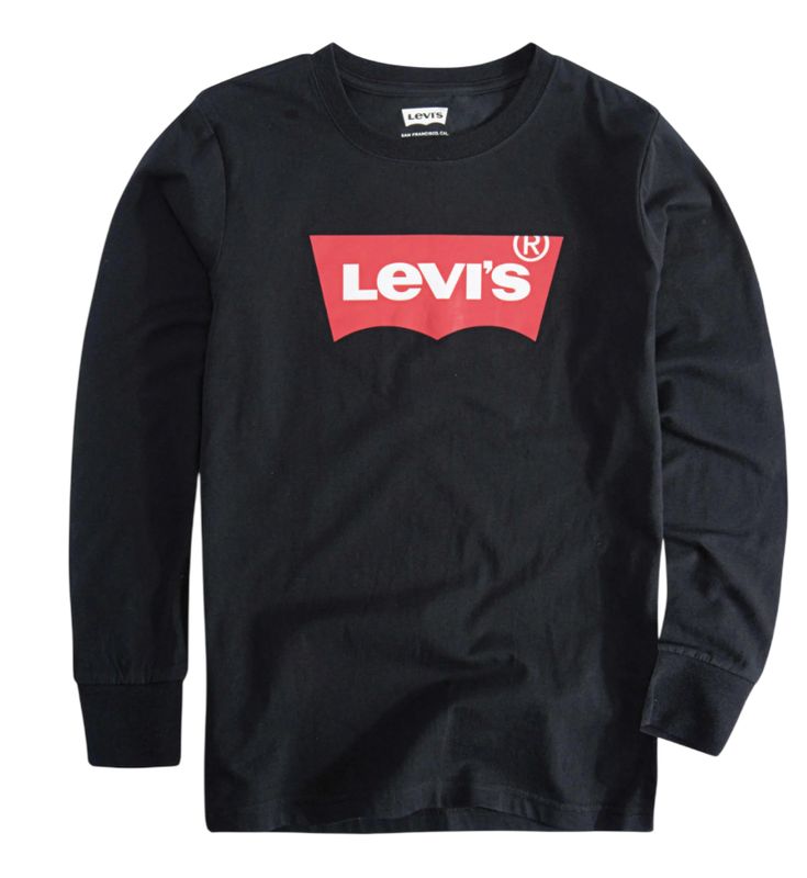 Levi's Kids  longsleeve Batwing met logo zwart