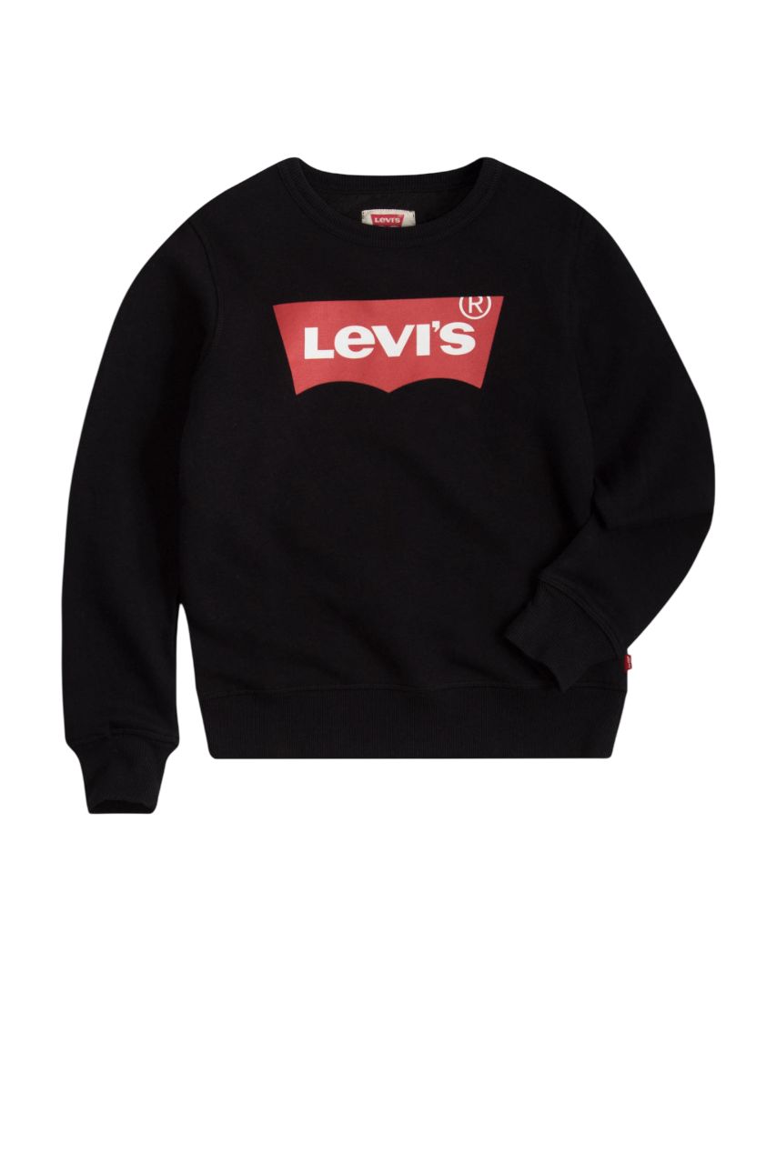 Levi's Kids  sweater Batwing met logo zwart