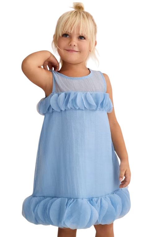 Abel &amp; Lula Meisjesjurk met gekreukte organza