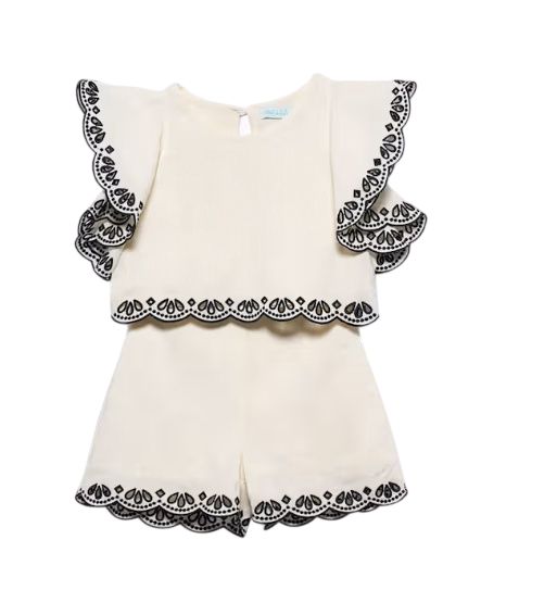 Abel &amp; Lula Meisjes geborduurde wave Bermuda shorts set