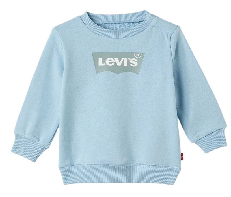 Levi's Kids Sweater Batwing met Logo  licht blauw