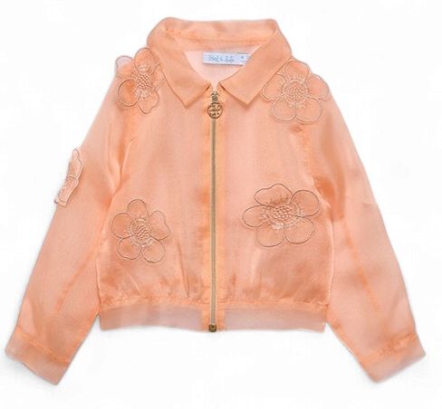 Abel &amp; Lula organza jacket with 3d flower