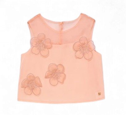 Abel &amp; Lula Top with 3D floral gauze