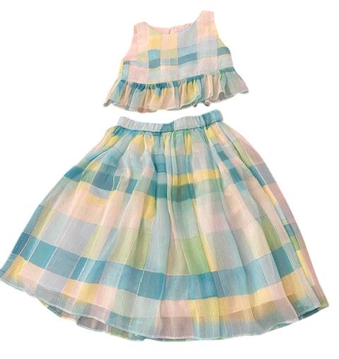 Abel &amp; Lula meisjes set groen gestreept