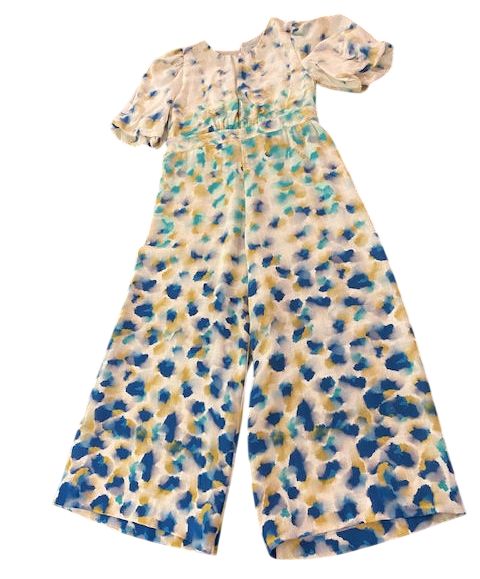 Abel en Lula meisjes jumpsuit groen/blauw
