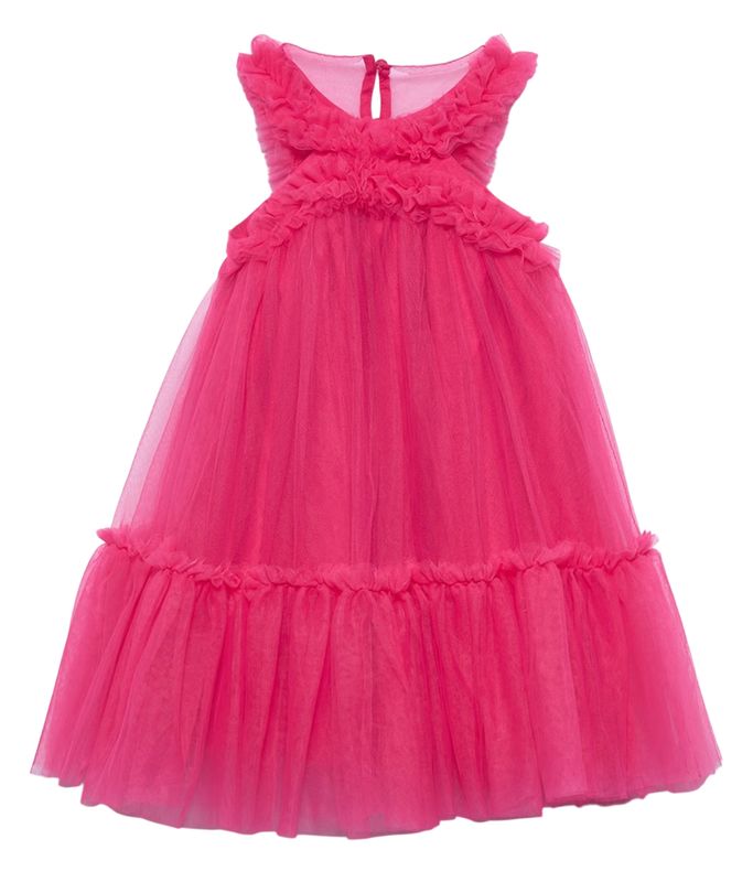 Abel &amp; Lula Girl's ruffled tulle dress donker roze