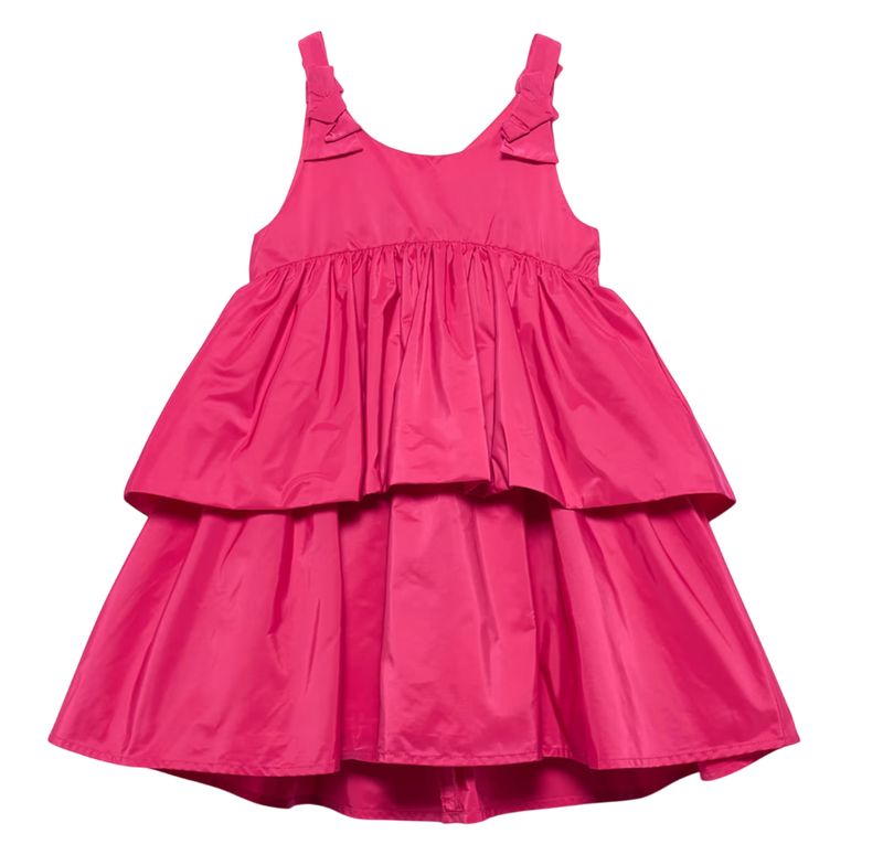 Abel &amp; Lula Girl's taffeta ruffle dress donker roze