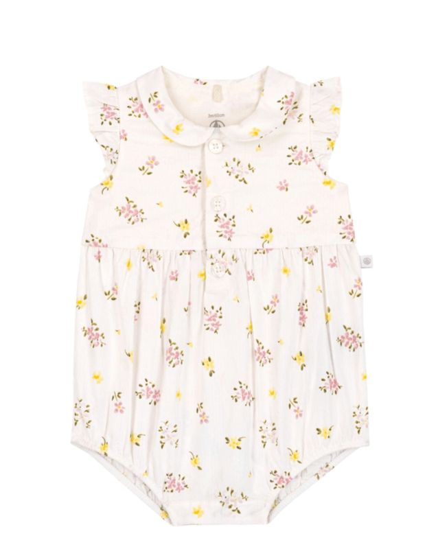 Petit Bateau Babyspeelpakje van katoen met bloemenprint