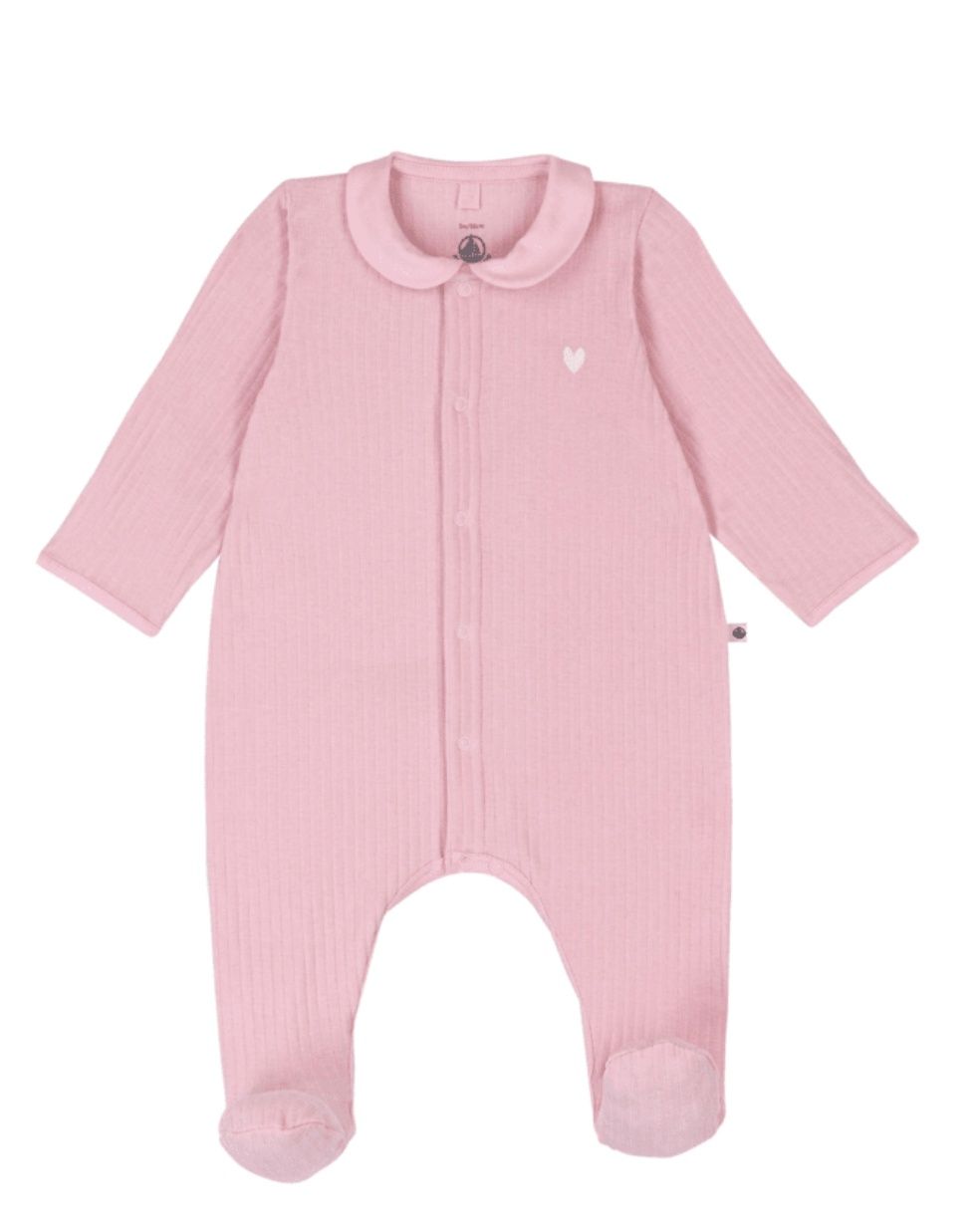 Petit Bateau Fluwelen babypyjama met effen kraag