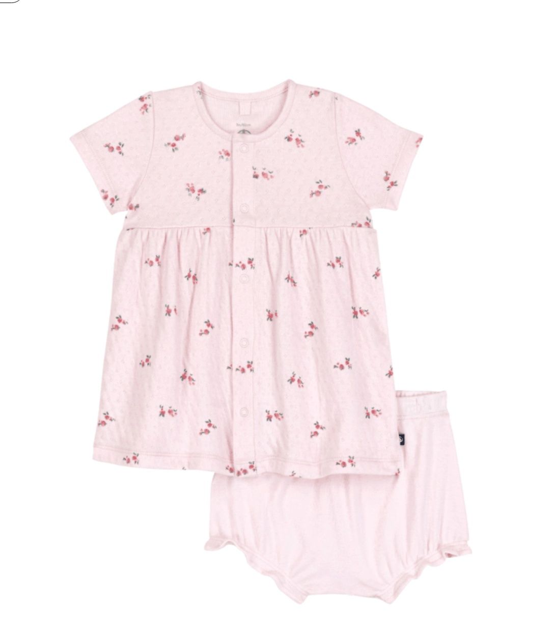 Petit Bateau Katoenen babyjurkje met bloemenprint en pofbroekje 1