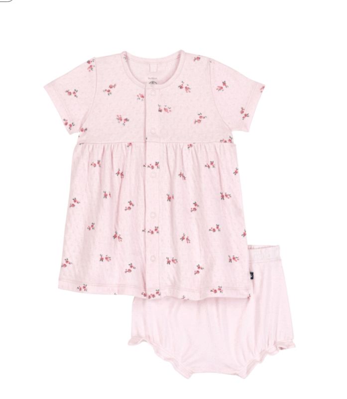 Petit Bateau Katoenen babyjurkje met bloemenprint en pofbroekje 1