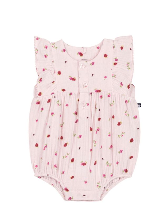 Petit Bateau Babyspeelpakje van luchtig katoen met bloemenprint