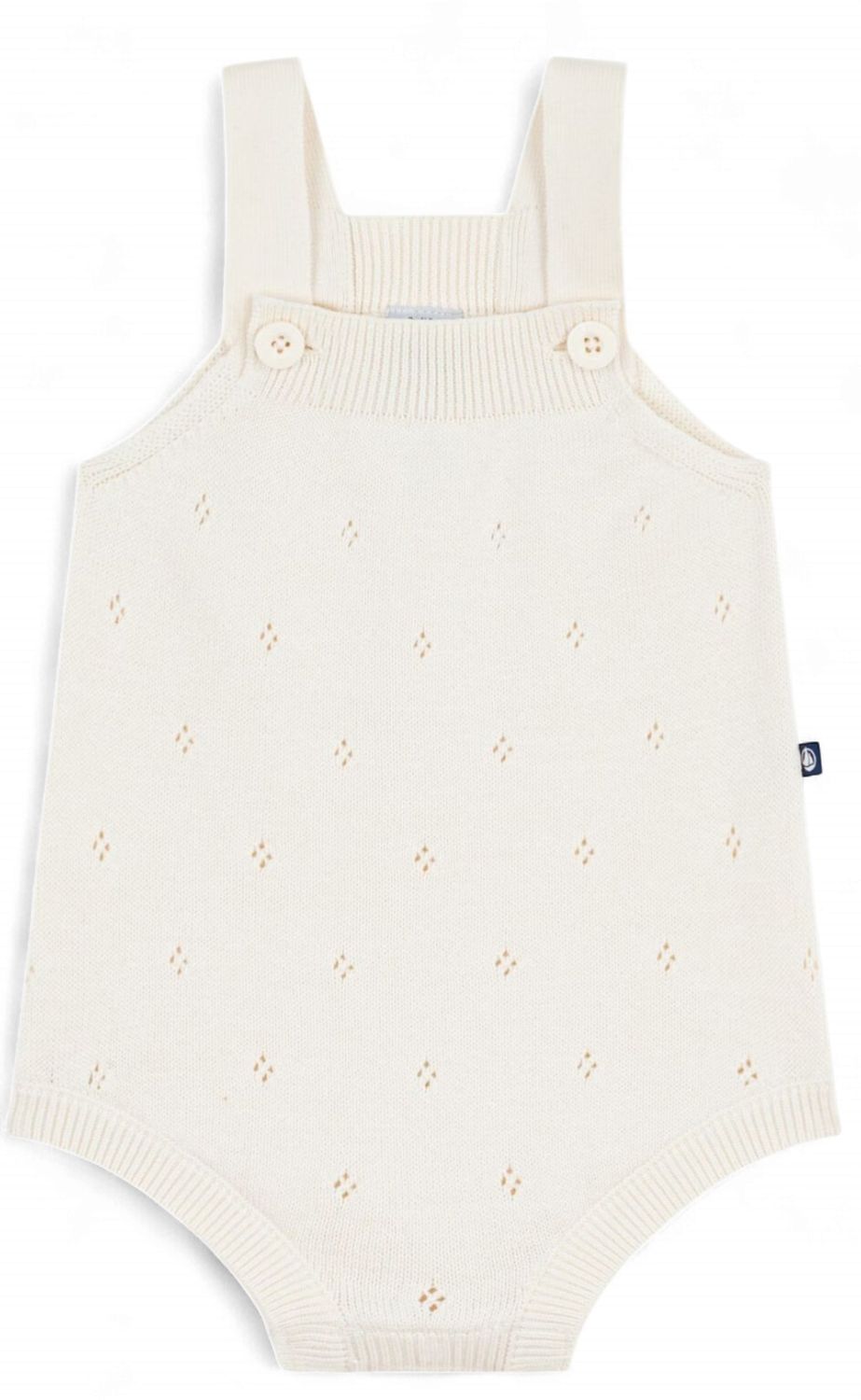 Petit Bateau Korte kruippakje van gebreid ajourkatoen voor baby's