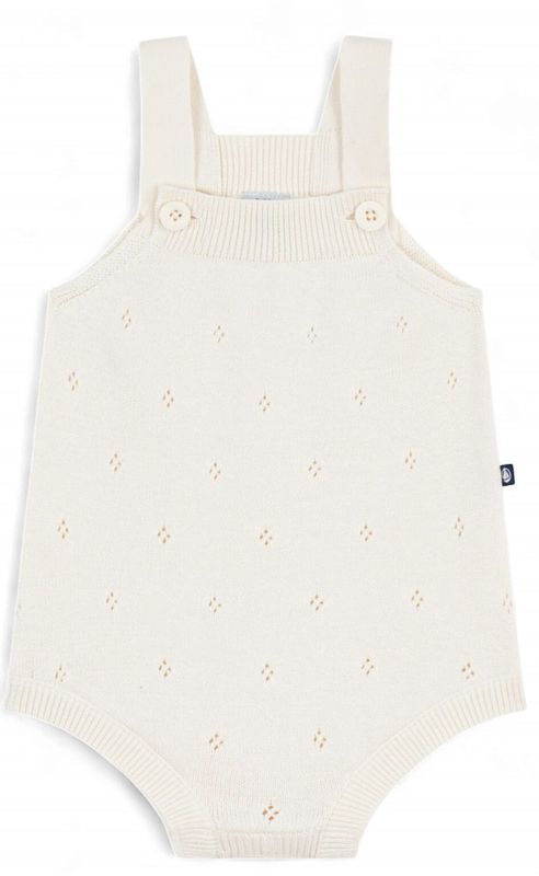 Petit Bateau Korte kruippakje van gebreid ajourkatoen voor baby's