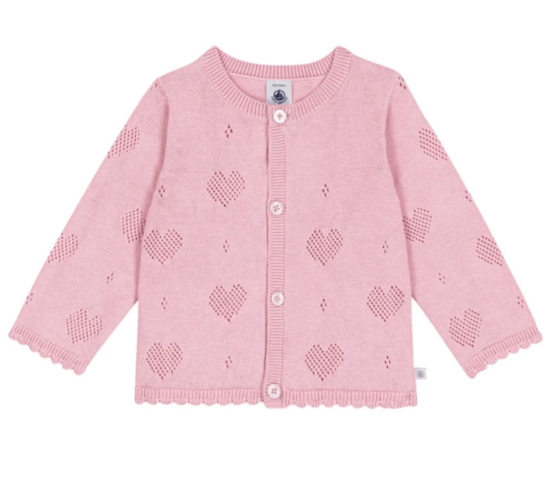 Petit Bateau Katoenen babyvestje met hartjesmotief