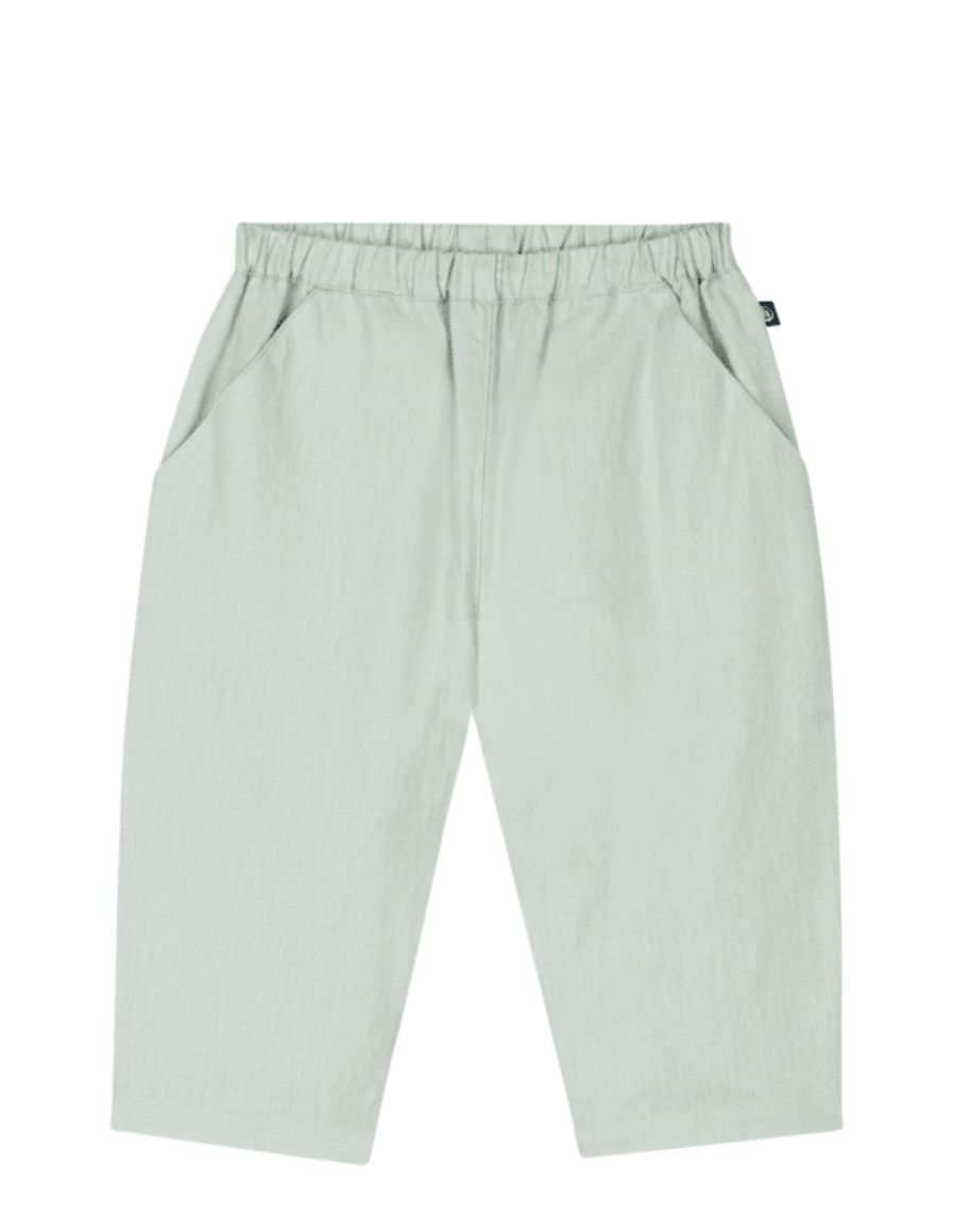 Petit Bateau Effen babybroekje van katoen/linnen