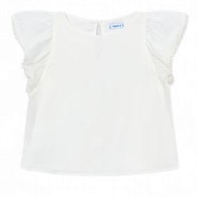 Mayoral Gauze blouse with lace trim