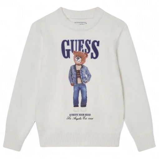 Guess jongens en baby trui wit beer