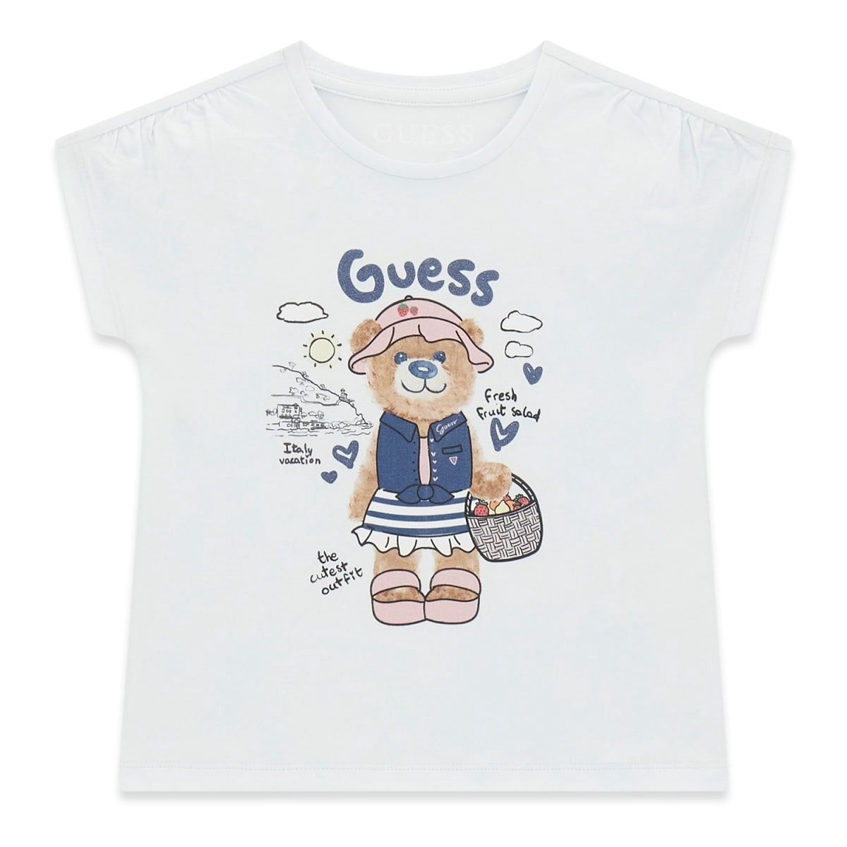 Guess baby meisjes tshirt wit beer