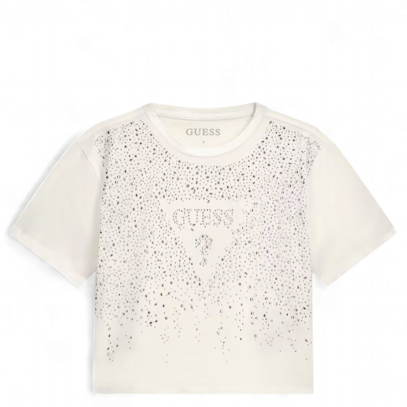Guess meisjes tshirt wit veel glitter