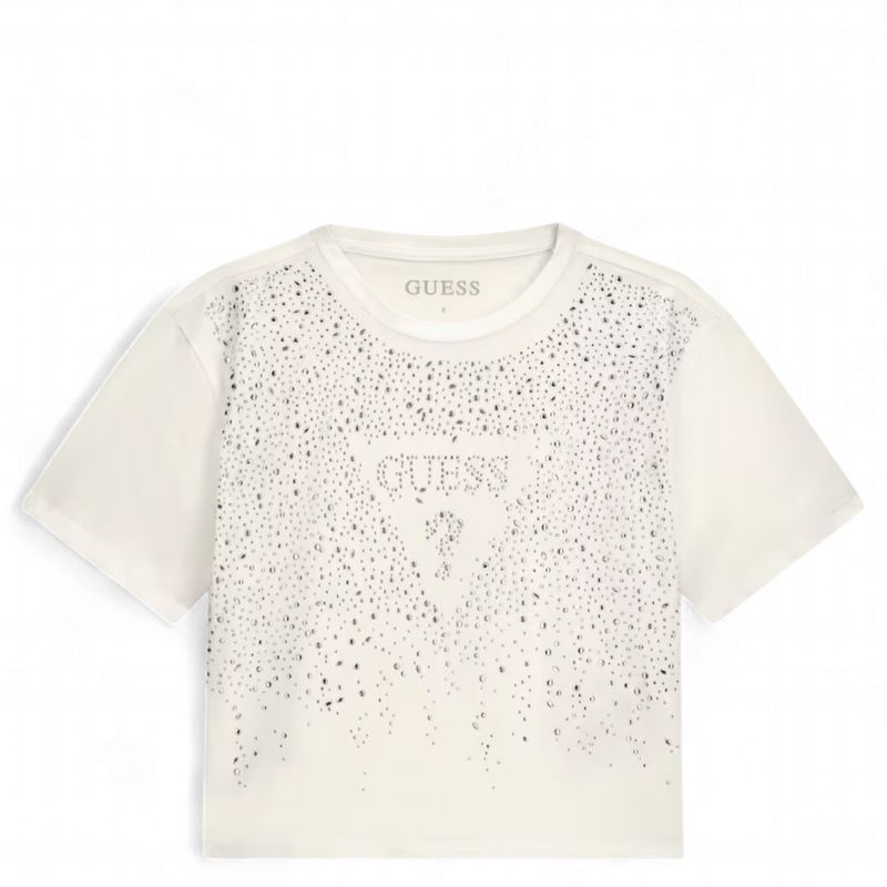 Guess meisjes tshirt wit veel glitter