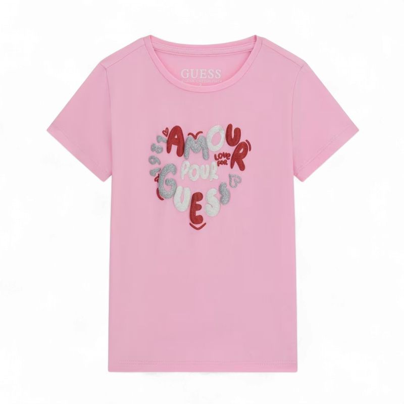 Guess meisjes en baby tshirt amour roze