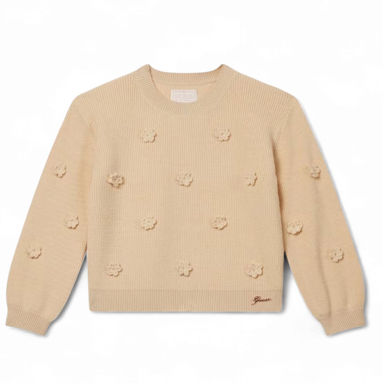 Guess meisjes en baby trui beige bloementjes