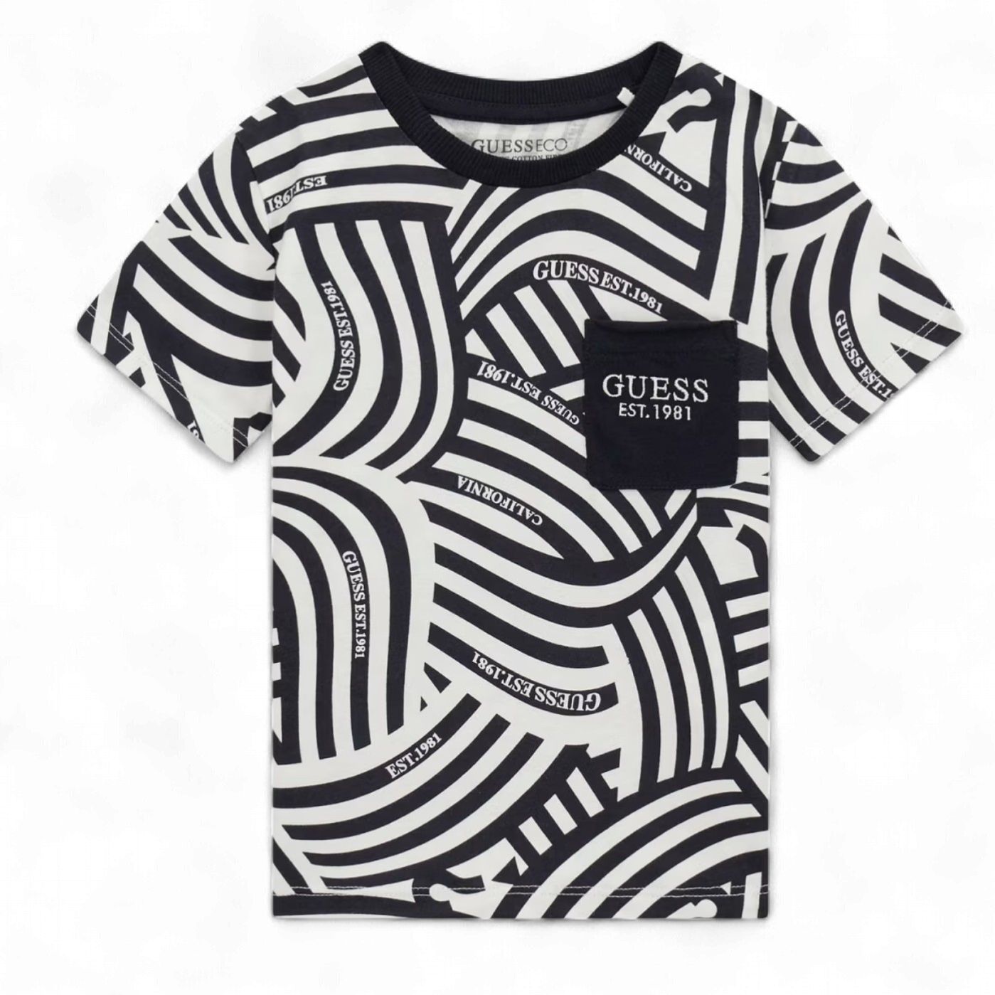 Guess jongens en baby tshirt zwart wit