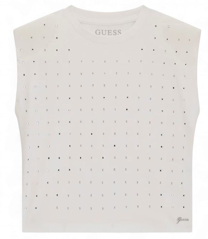 Guess meisjes tshirt wit mouwloos stuts