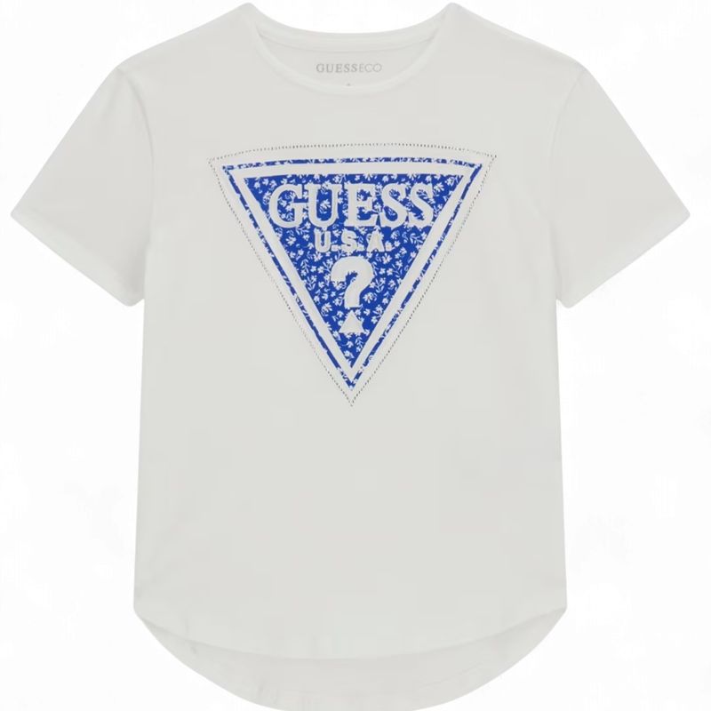Guess meisjes tshirt wit blauw logo