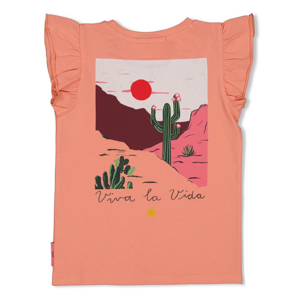 Jubel 	T-shirt met backprint - Salsa Sunset zalm