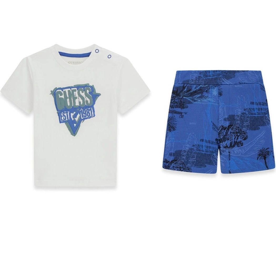Guess baby jongens set blauw wit