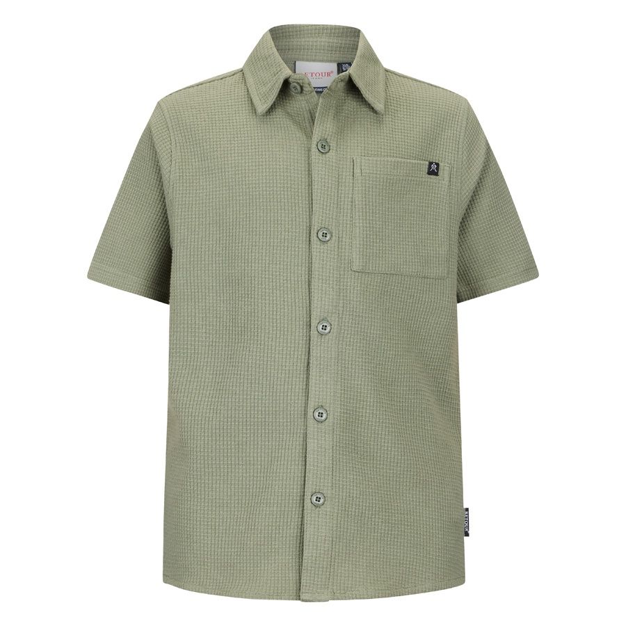 Retour jongens blouse korte mouw army groen Reinout