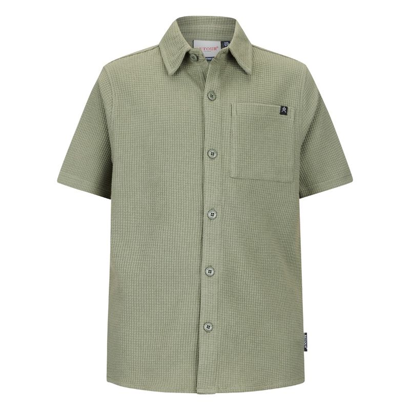 Retour jongens blouse korte mouw army groen Reinout